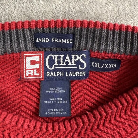 Vintage Chaps Ralph Lauren Sweater Mens 2XL Crewneck Pullover Herringbone 506210 - Picture 4 of 15